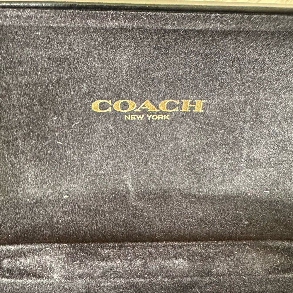 Coach Black Leather Hard Clam Shell Eyewear Glasses Case - Picture 6 of 8